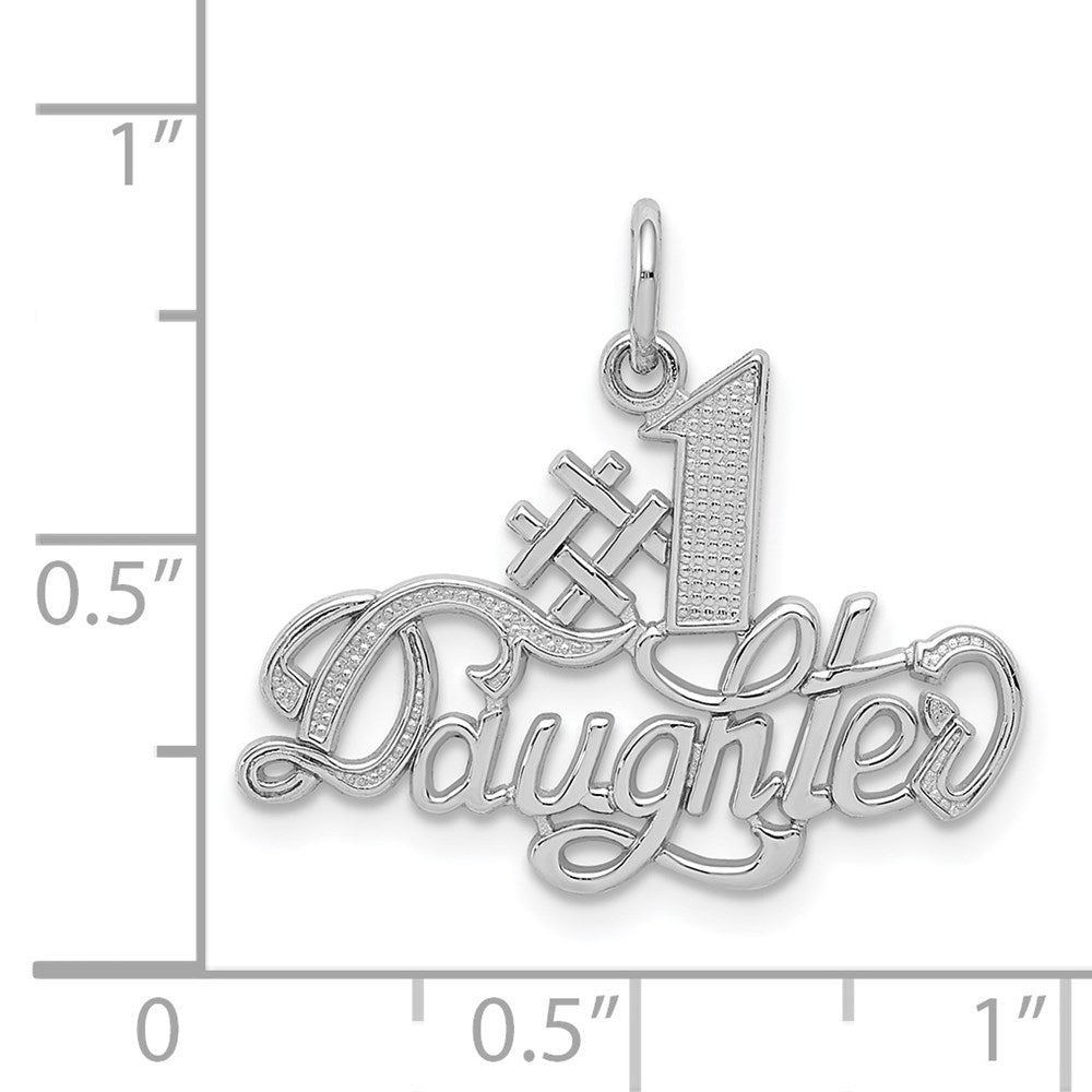 Million Charms 14K White Gold Themed #1 Daughter Charm