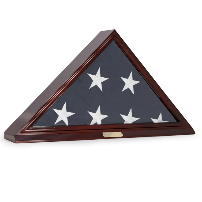 Occasion Gallery BROWN Color Flag Display Case for Memorial 5'x9.5" Flag, Wall Mountable.  24.5 L x 3.5 W x 13 H in.