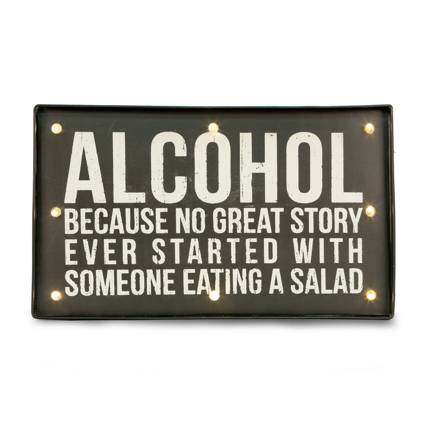 Occasion Gallery Black/Grey/White Color Alcohol.... Sign, LED Lighted, Wall Mountable. 20.75 L x 2 W x 12.25 H in.