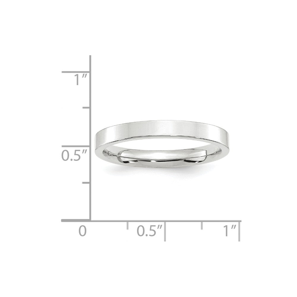 10k White Gold 3mm Standard Flat Comfort Fit Wedding Band Size 13.5