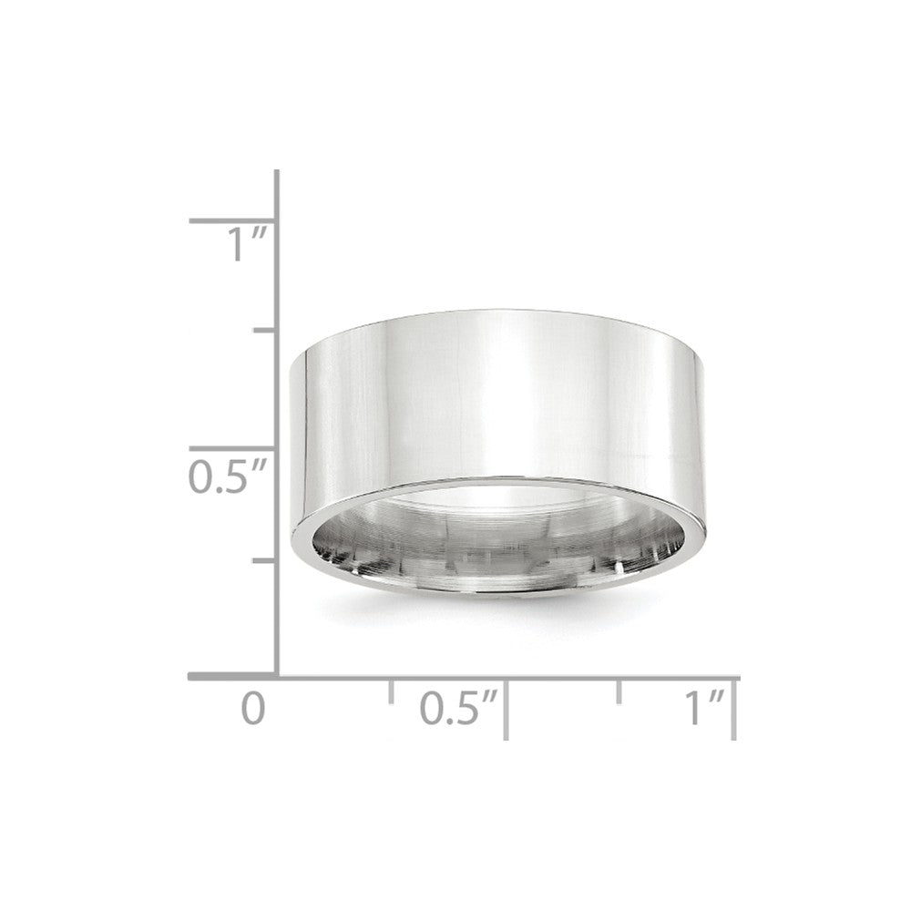 10k White Gold 10mm Standard Flat Comfort Fit Wedding Band Size 8.5