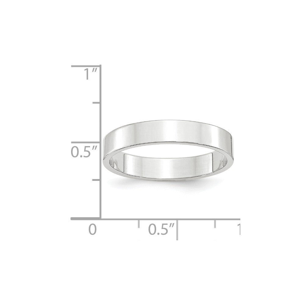 10k White Gold 4mm LTW Flat Wedding Band Size 13
