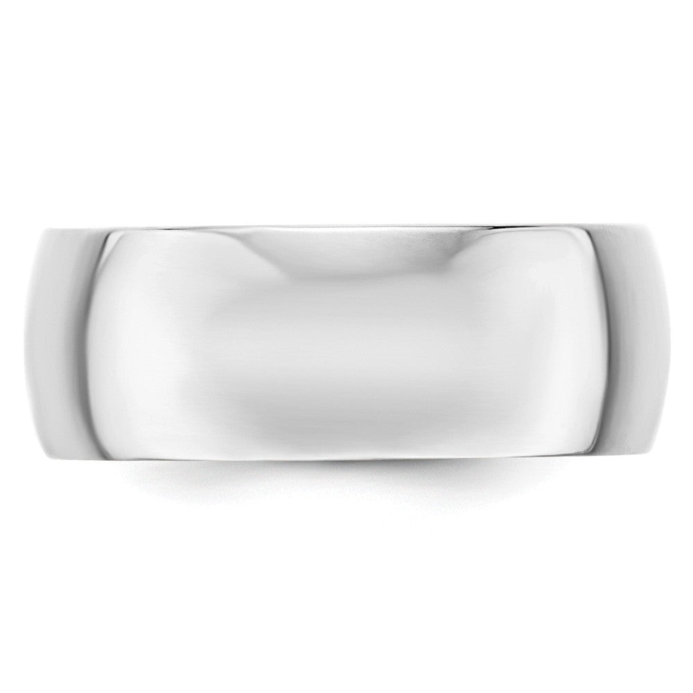 10k White Gold 8mm LTW Half Round Wedding Band Size 6.5
