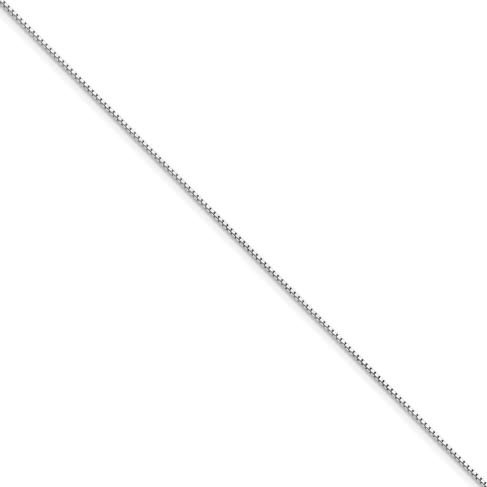 Million Charms 14k White Gold .95mm Box Chain, Chain Length: 8 inches