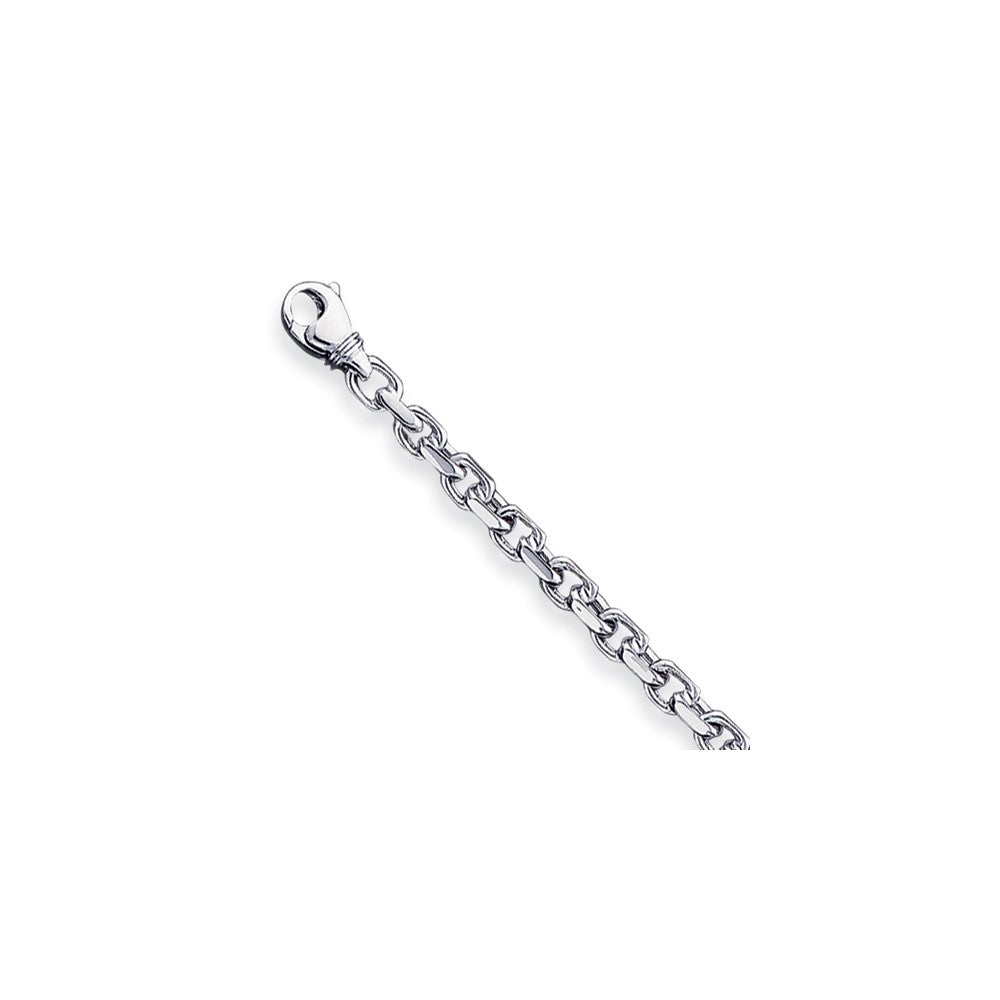 Million Charms 14k White Gold 4.6mm Hand-polished Link Bracelet, Chain Length: 8 inches