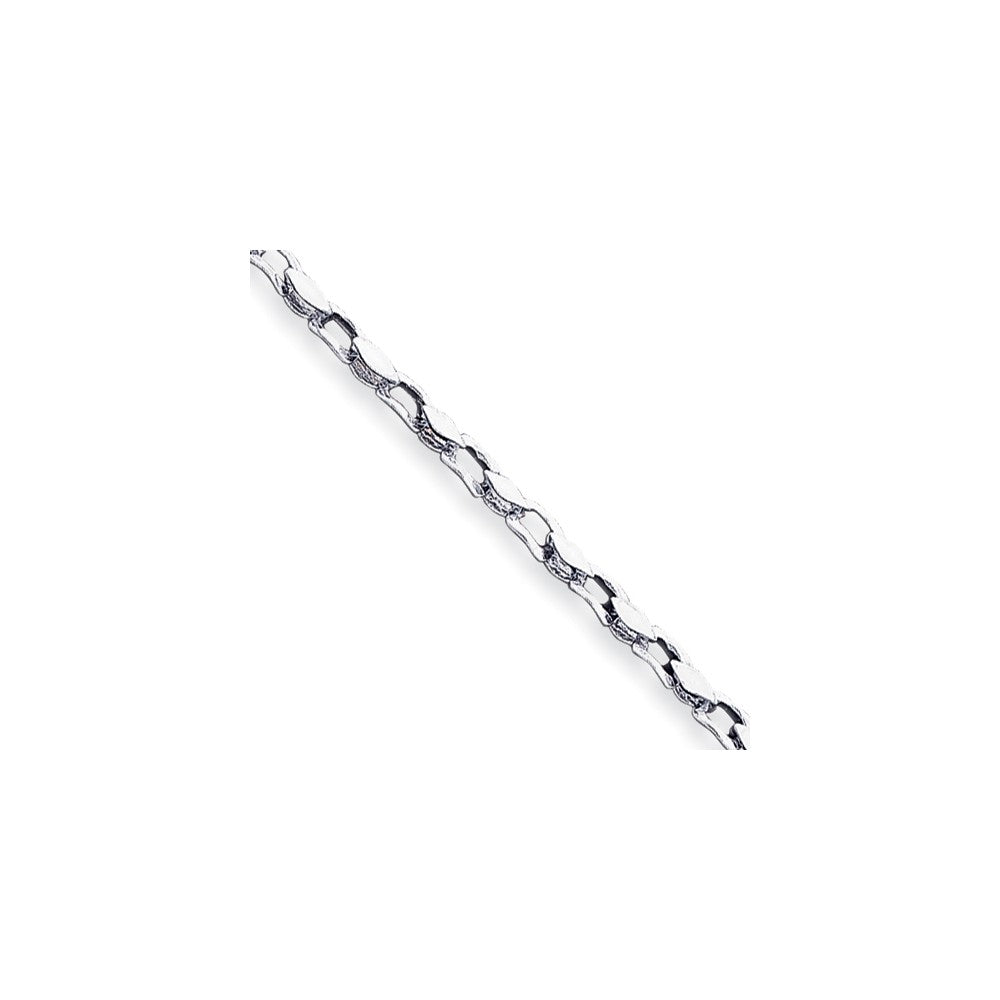Million Charms 14k White Gold 4.50mm Hand-polished Fancy Link Bracelet, Chain Length: 8 inches