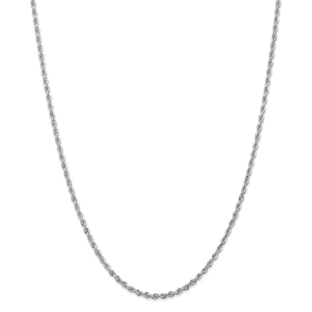 Million Charms 14k White Gold, Necklace Chain, 2.75mm Diamond-Cut Quadruple Rope Chain, Chain Length: 18 inches
