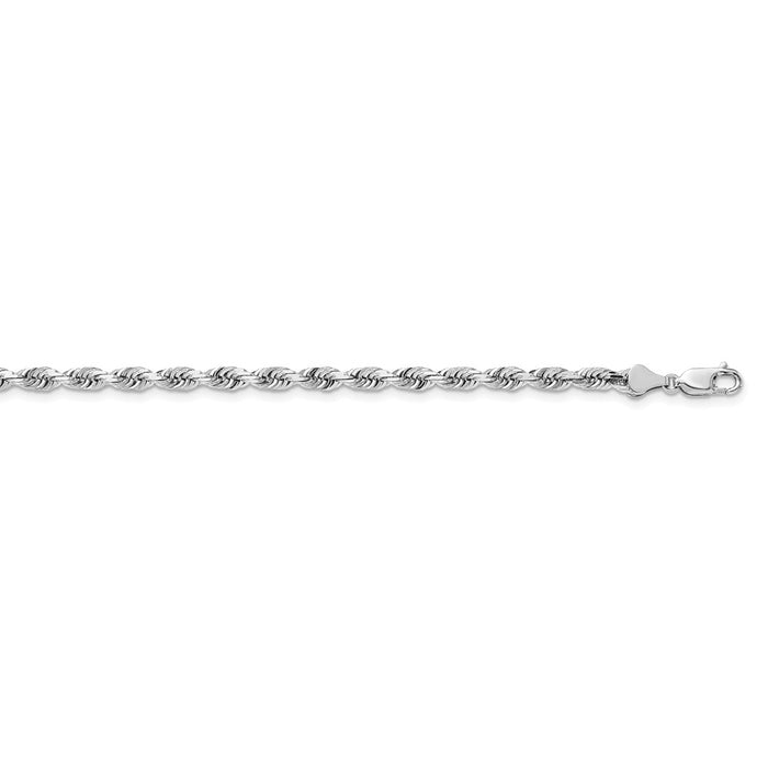 Million Charms 14k White Gold, Necklace Chain, 5.0mm Diamond-Cut Quadruple Rope Chain, Chain Length: 22 inches