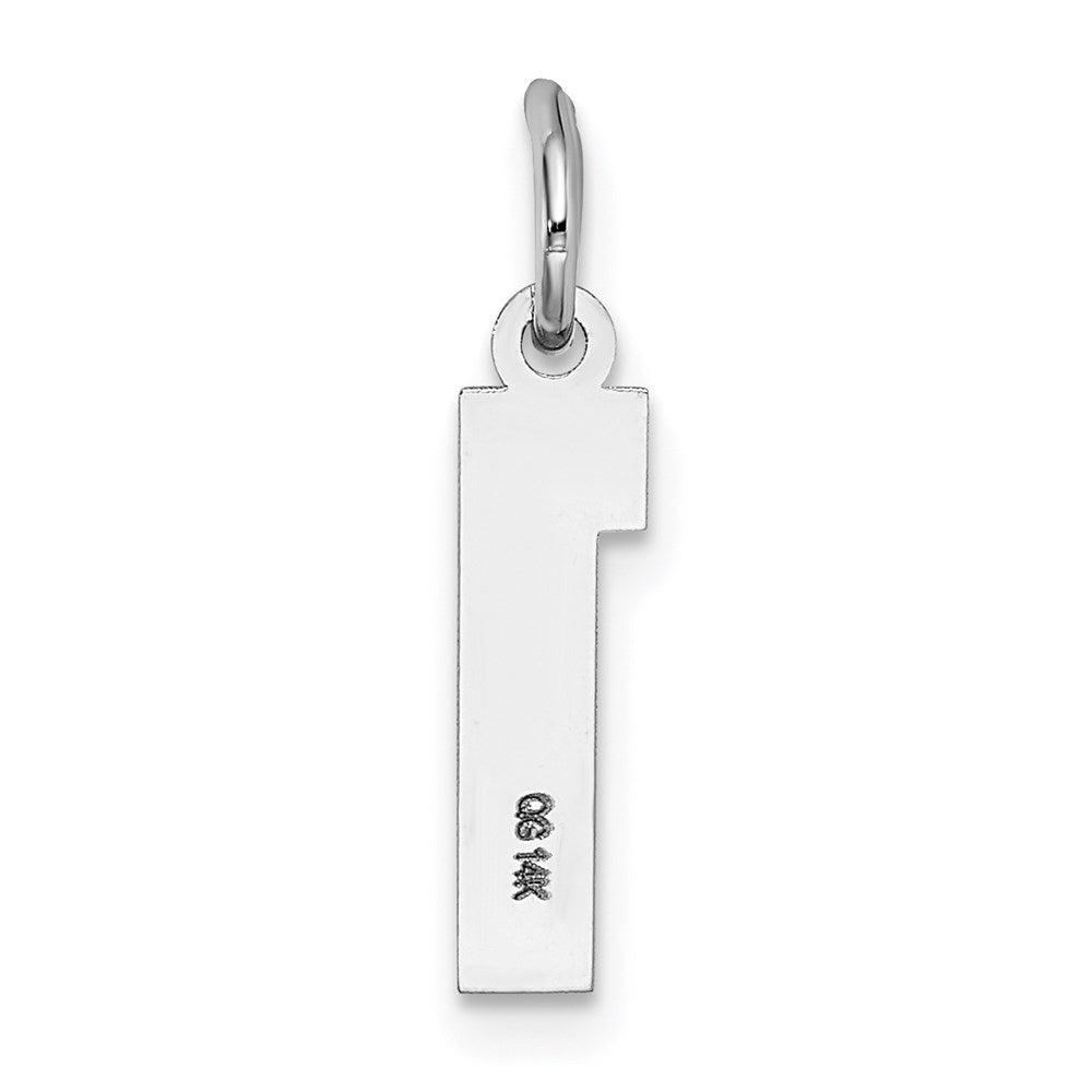 Million Charms 14K White Gold Themed Small Satin Number 1 Charm