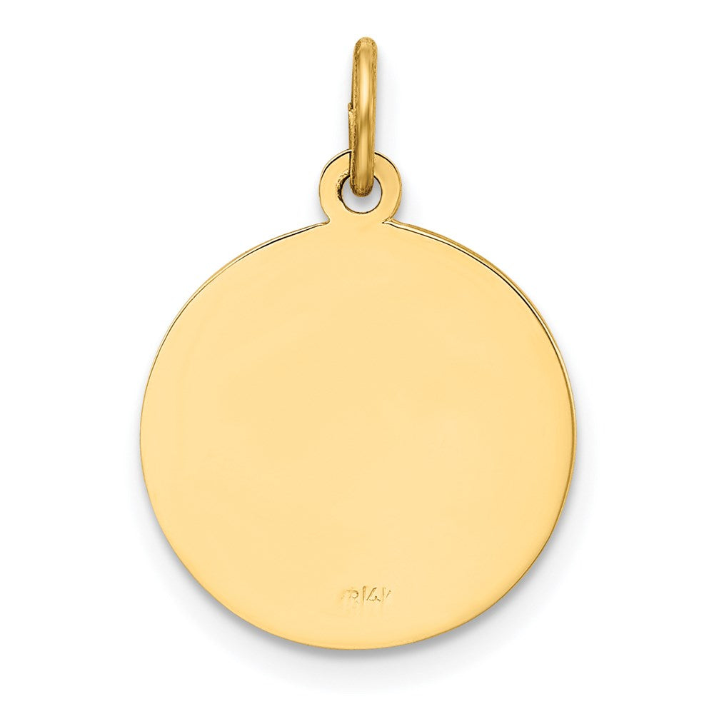 Million Charms 14K Yellow Gold Themed Relgious Our Lady Of Perpetual Help Medal Charm