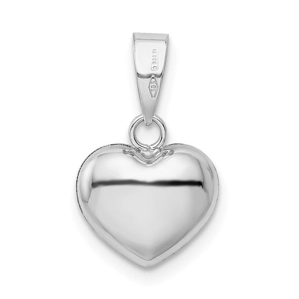 Million Charms 14K White Gold Themed Heart Pendant
