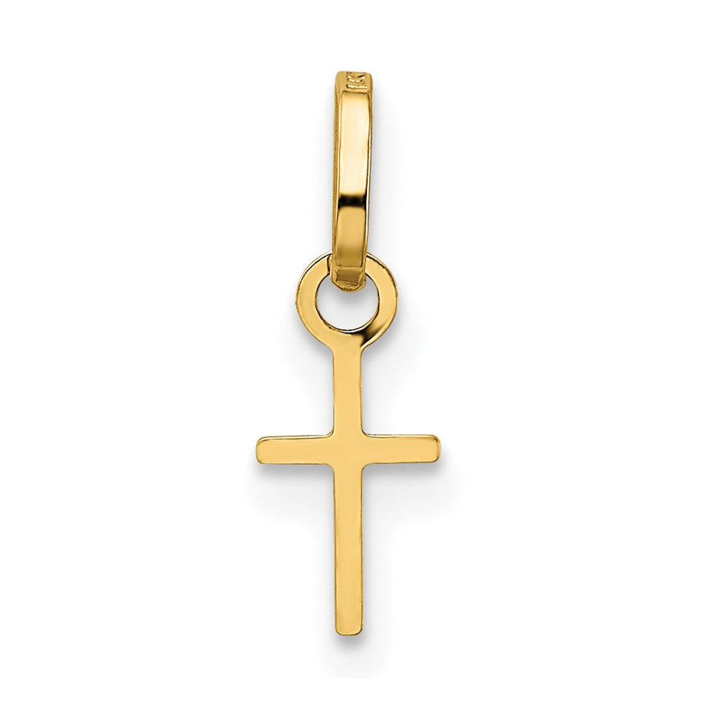 Million Charms 14K Yellow Gold Themed Tiny Relgious Cross Charm