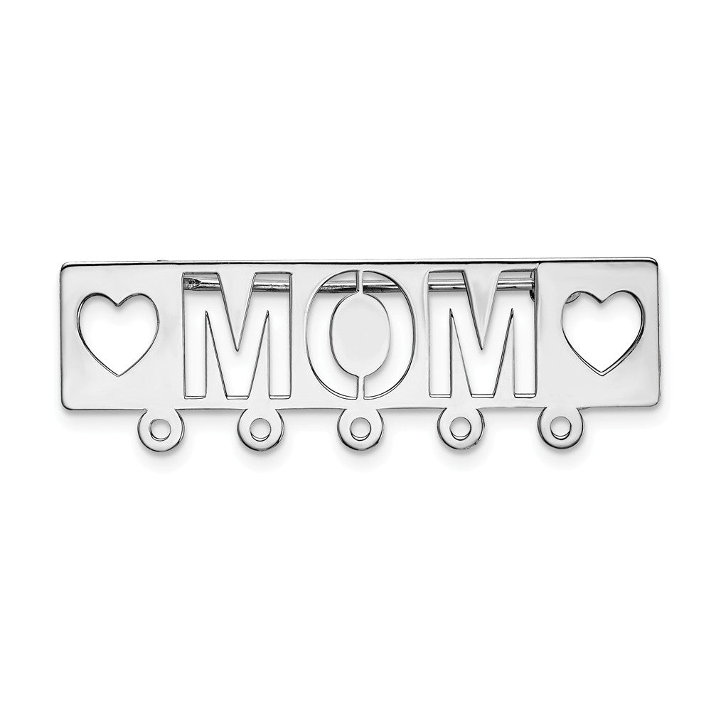 14k White Gold Mom Pin