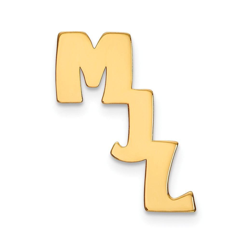 Occasion Gallery, Men's Accessories, 14k Yellow Gold Initial Cutout Personalized Tie Tac