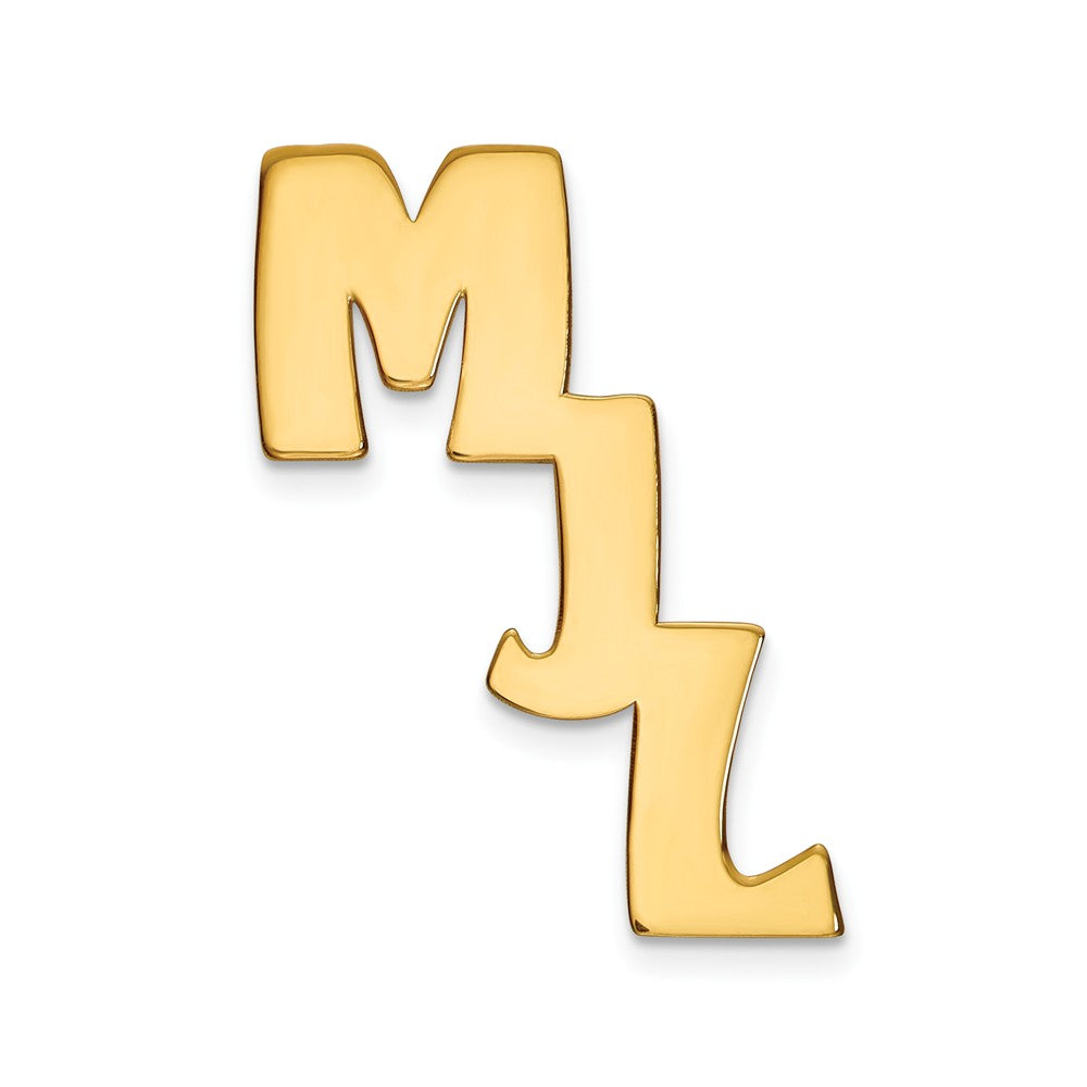 Occasion Gallery, Men's Accessories, 14k Yellow Gold Initial Cutout Personalized Tie Tac