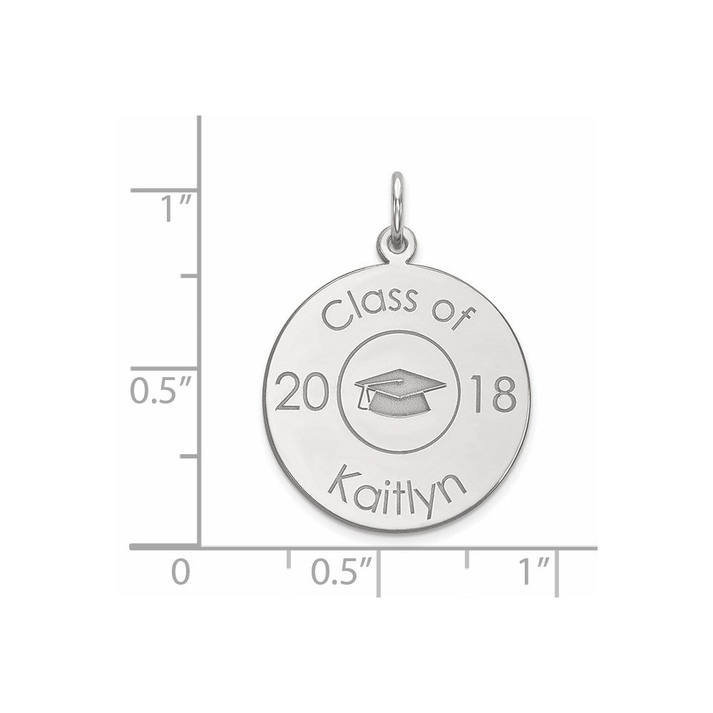 Million Charms 14K White Gold Themed Personalized Graduation Charm