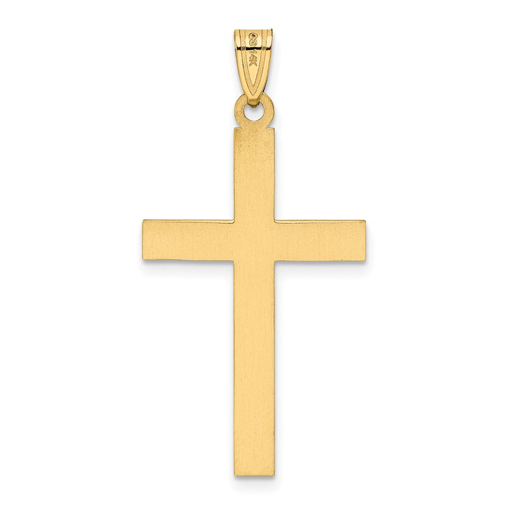 Million Charms 14K Yellow Gold Themed Solid Relgious Cross Pendant