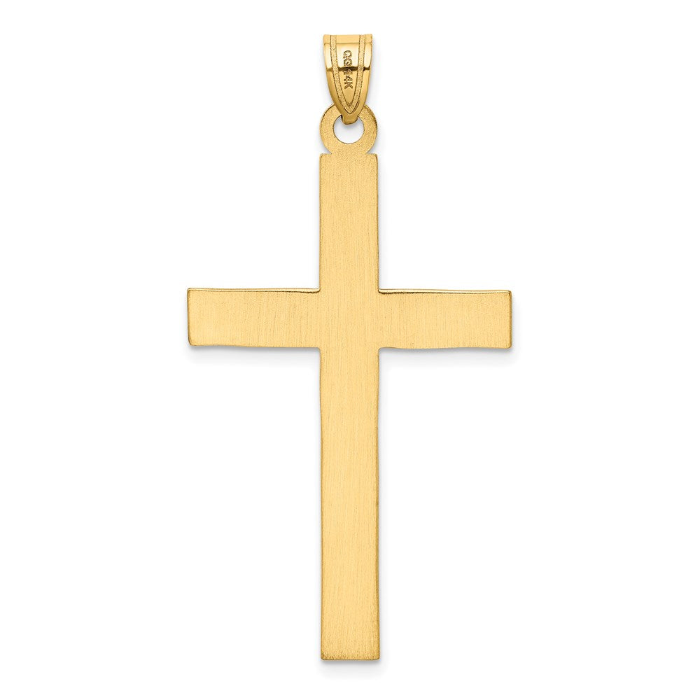 Million Charms 14K Yellow Gold Themed Florentine Relgious Cross Pendant