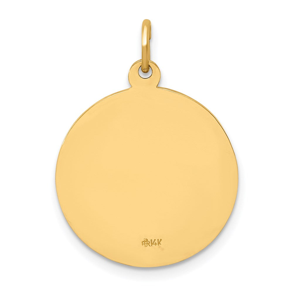 Million Charms 14K Yellow Gold Themed Solid Polished/Satin Small Round Religious Saint Jude Thaddeus Medal