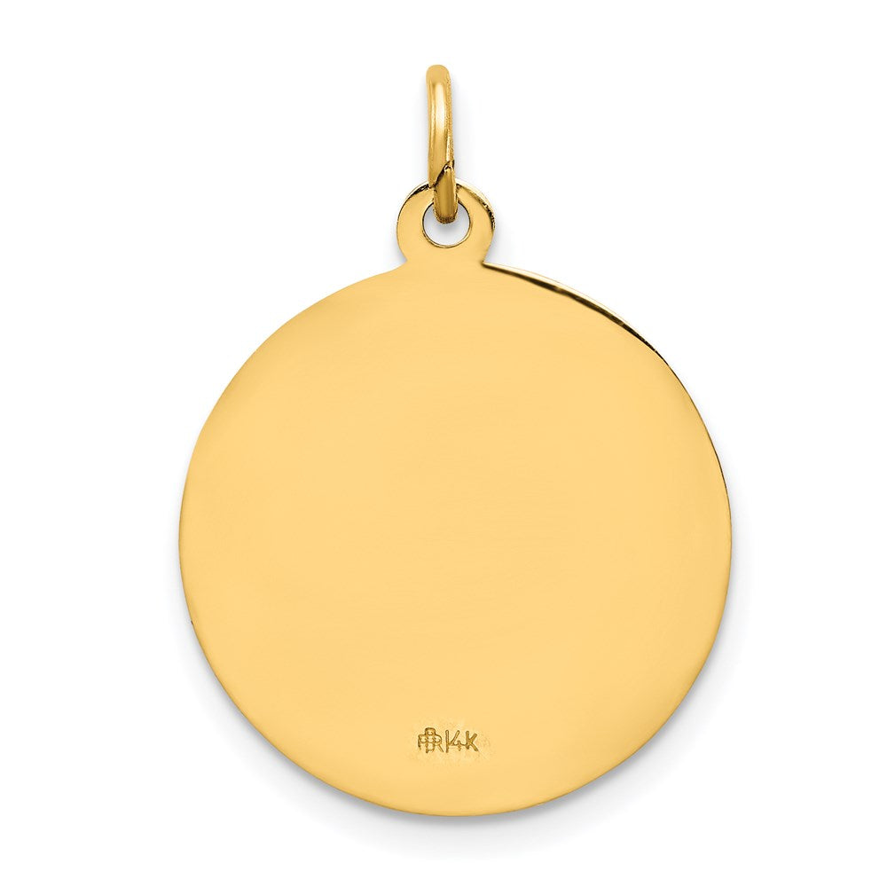 Million Charms 14K Yellow Gold Themed Solid Polished/Satin Round Relgious Our Lady Of Guadalupe Medal