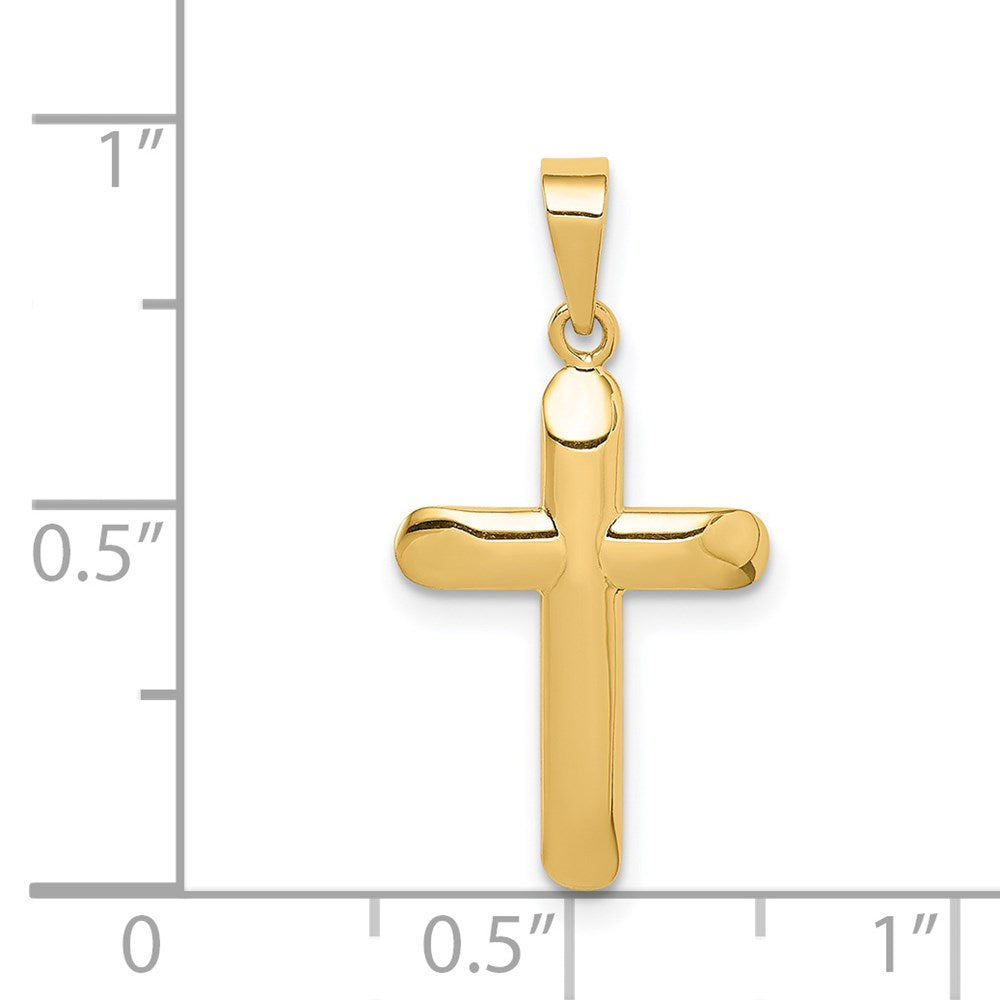 Million Charms 14K Yellow Gold Themed Hollow Latin Relgious Cross Pendant