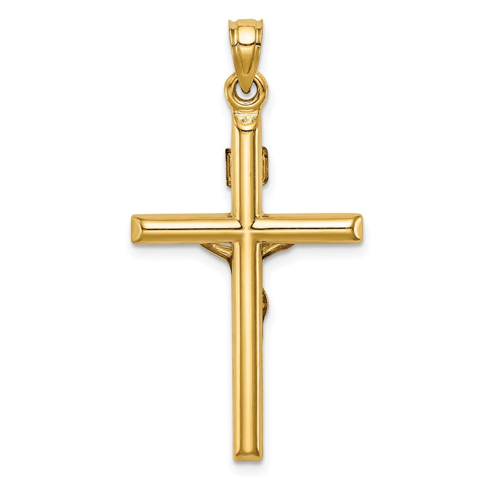 Million Charms 14K Two-Tone Hollow Relgious Crucifix Pendant