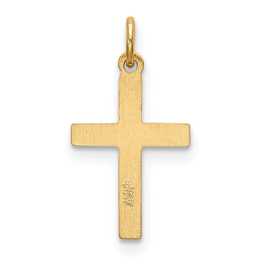 Million Charms 14K Yellow Gold Themed Heart Relgious Cross Charm