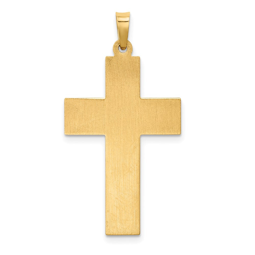 Million Charms 14K Two-Tone Hollow Polished Rope Edge Latin Crucifix