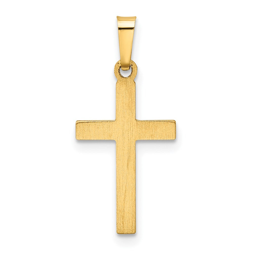 Million Charms 14K Yellow Gold Themed Hollow Relgious Cross Pendant