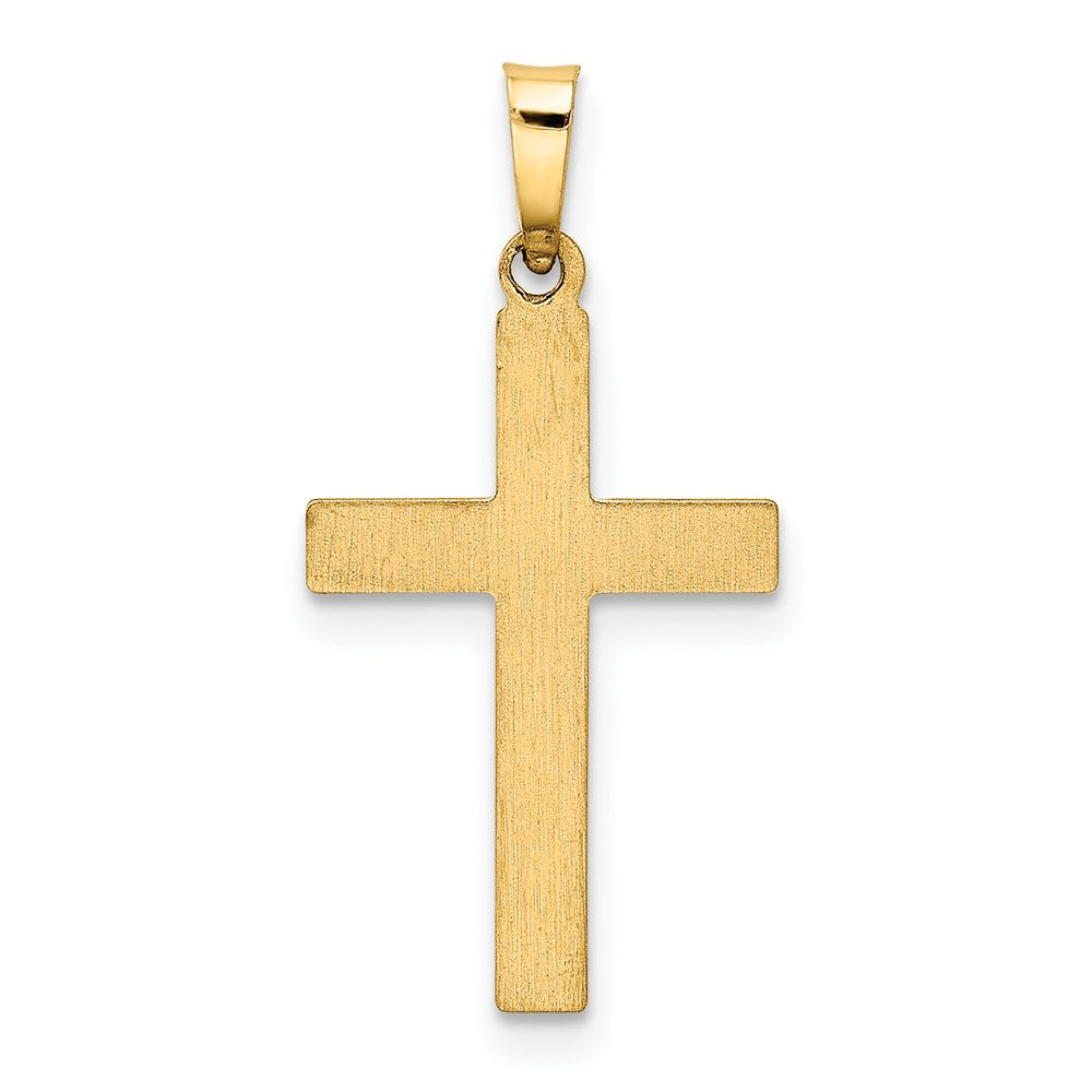 Million Charms 14K Yellow Gold Themed Hollow Relgious Cross Pendant