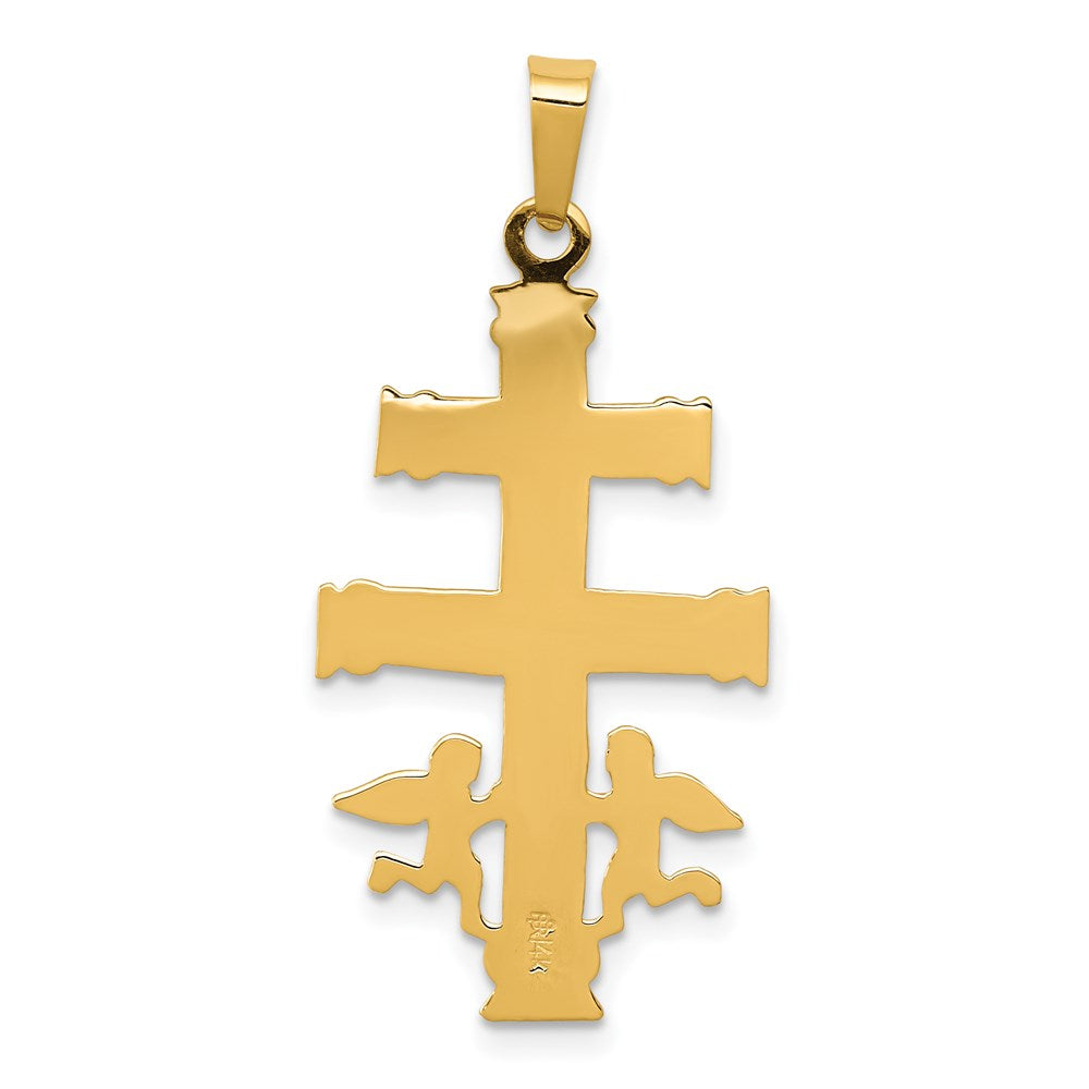 Million Charms 14K Two-Tone Cara Vaca Relgious Crucifix Pendant
