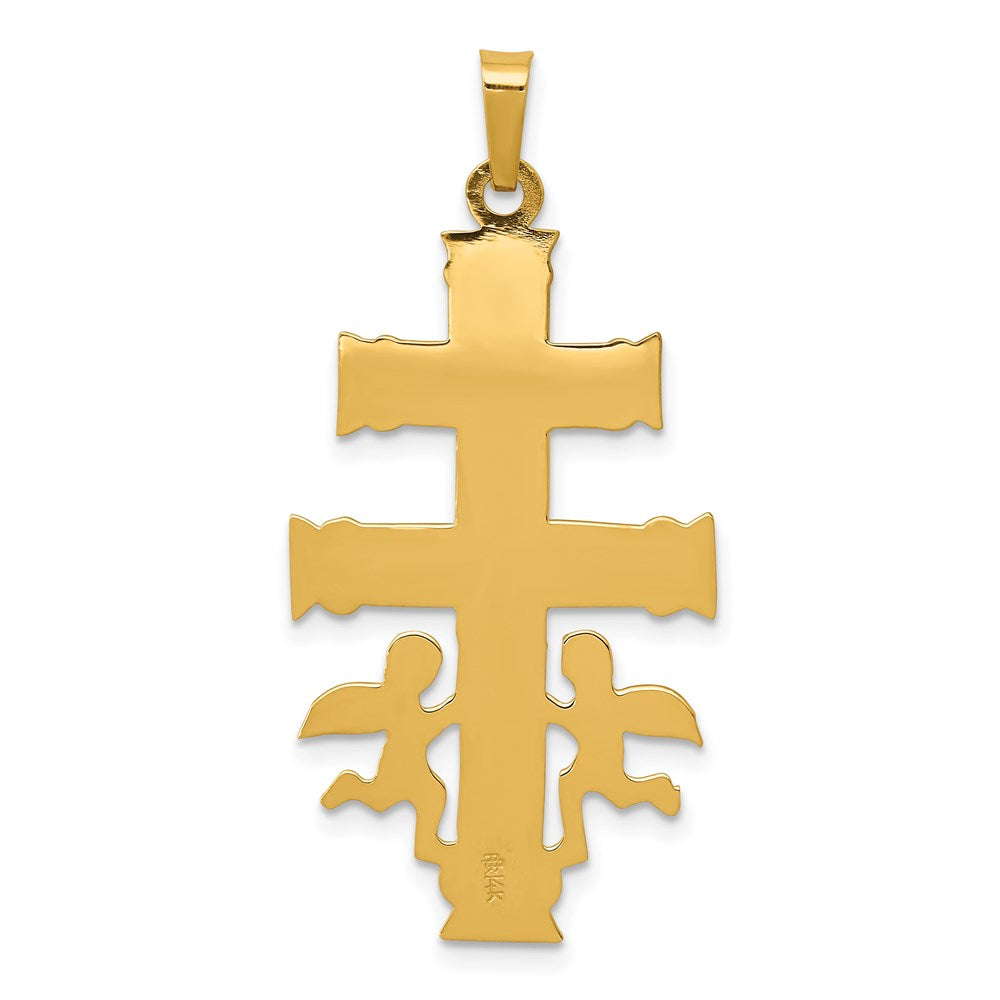 Million Charms 14K Two-Tone Cara Vaca Relgious Crucifix Pendant