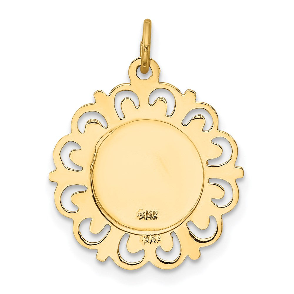 Million Charms 14K Yellow Gold Themed Religious Saint Christopher Medal Charm