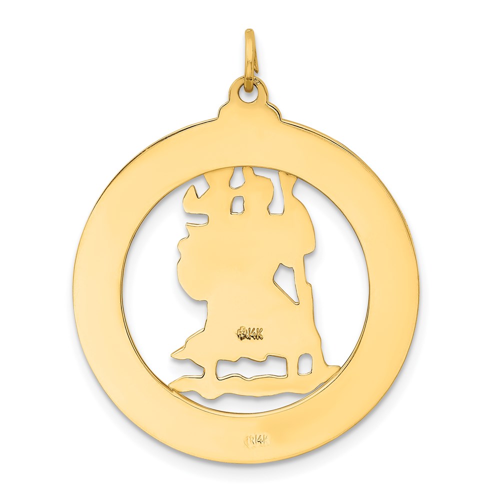 Million Charms 14K Yellow Gold Themed Religious Saint Christopher Medal Pendant
