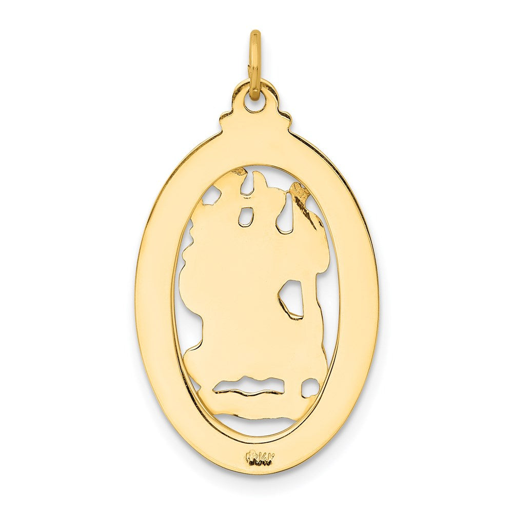 Million Charms 14K Yellow Gold Themed Religious Saint Christopher Medal Pendant
