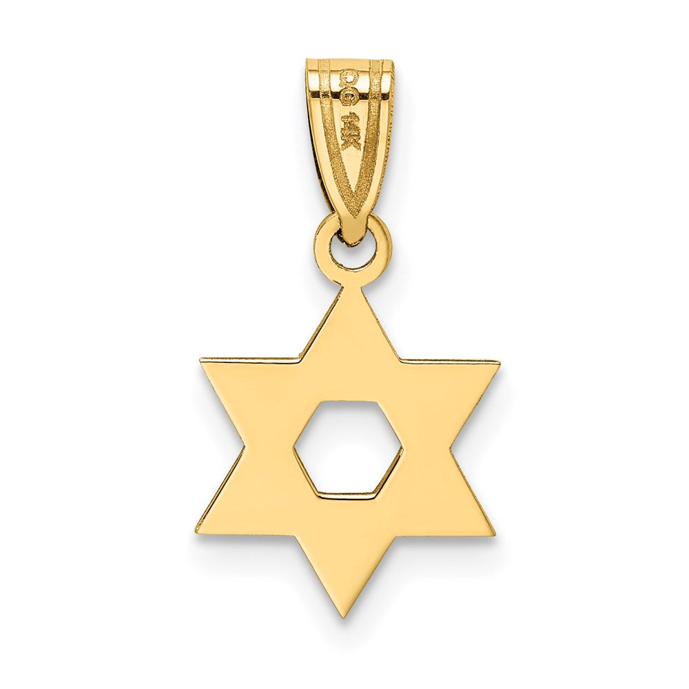Million Charms 14K Yellow Gold Themed Religious Jewish Star Of David Pendant
