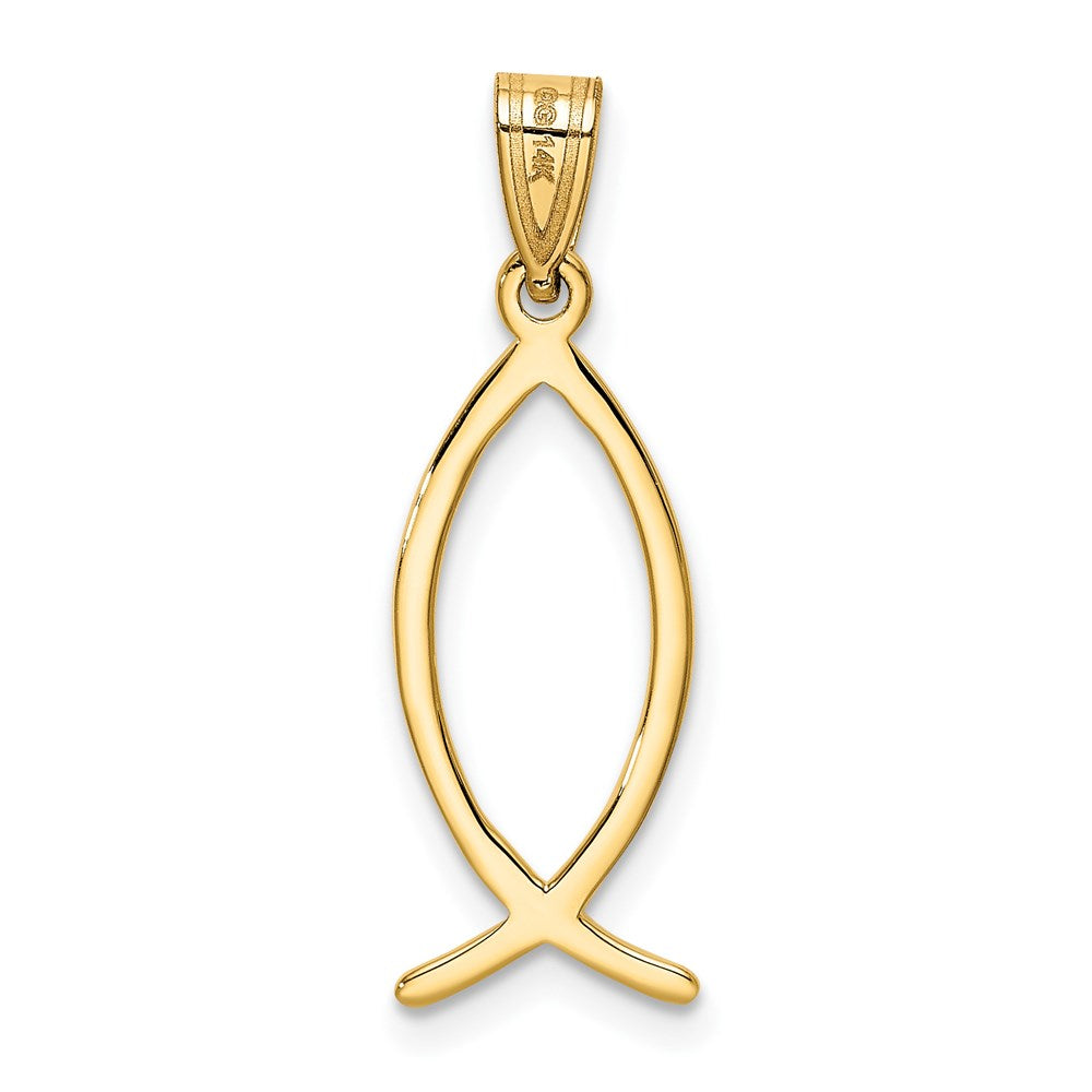 Million Charms 14K Yellow Gold Themed Ichthus Fish Charm
