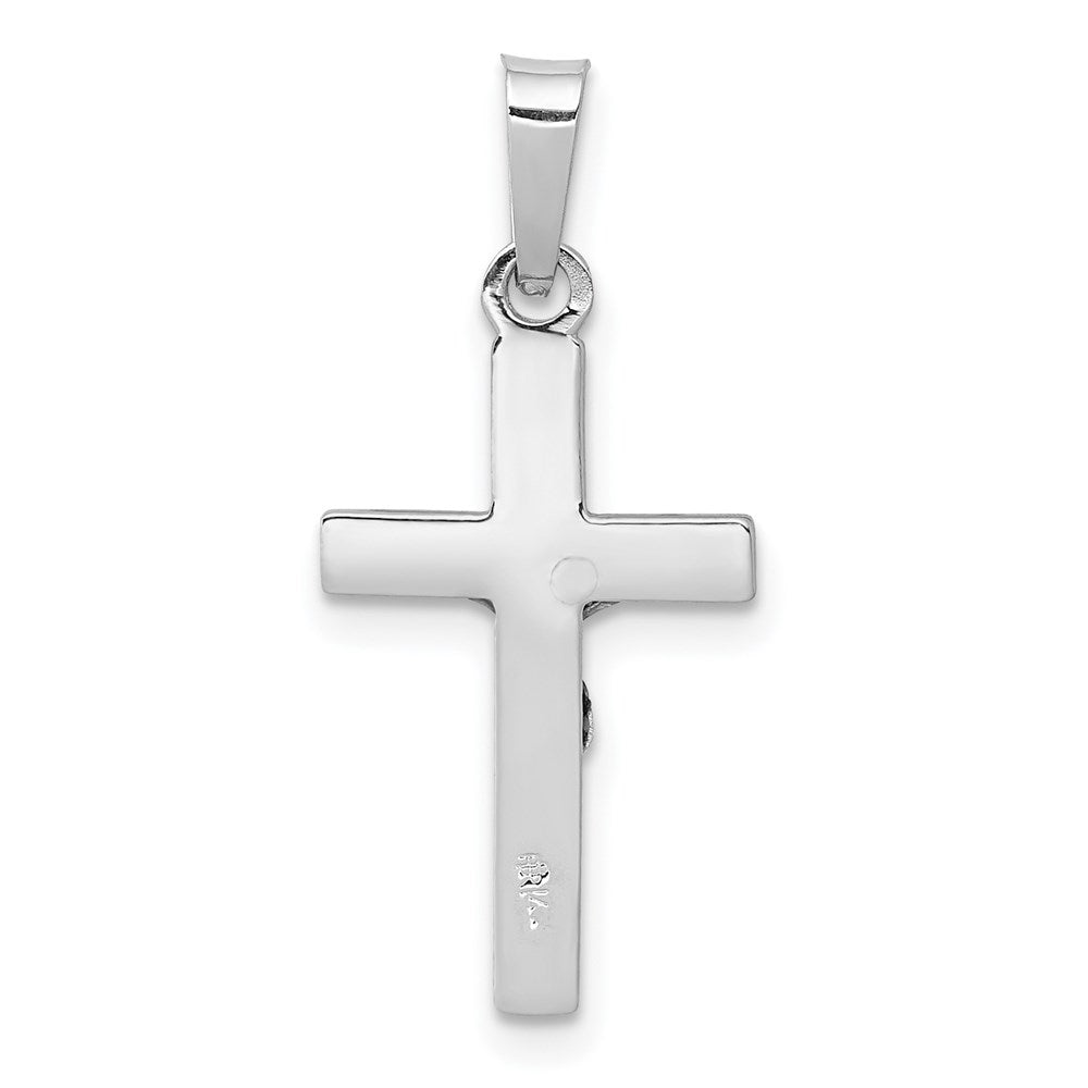 Million Charms 14K White Gold Themed Inri Relgious Crucifix Charm