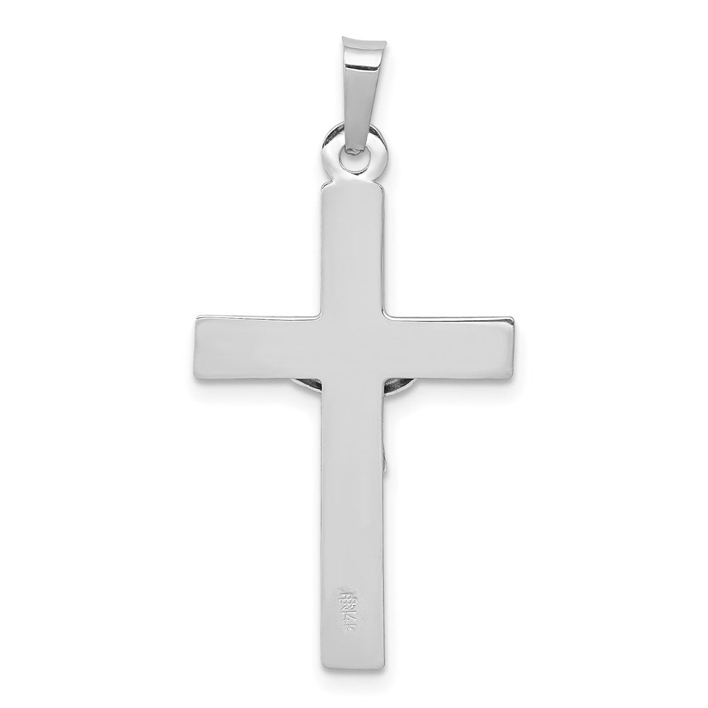 Million Charms 14K White Gold Themed Inri Relgious Crucifix Charm