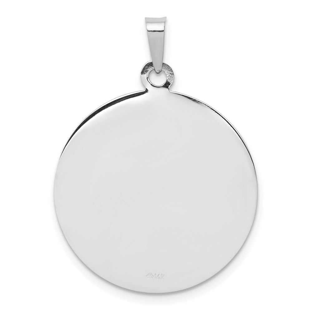 Million Charms 14K White Gold Themed Religious Saint Michael Medal Pendant