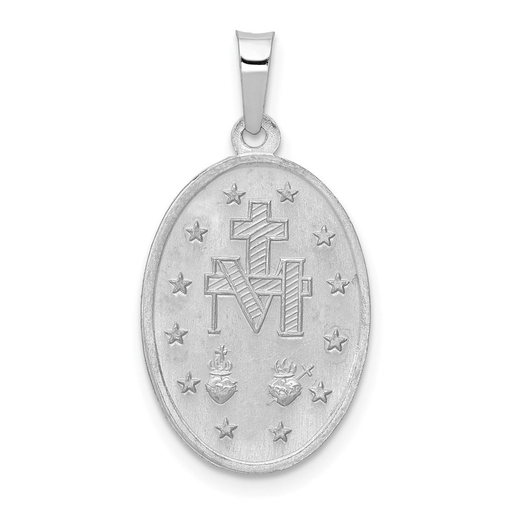 Million Charms 14K White Gold Themed Religious Miraculous Medal