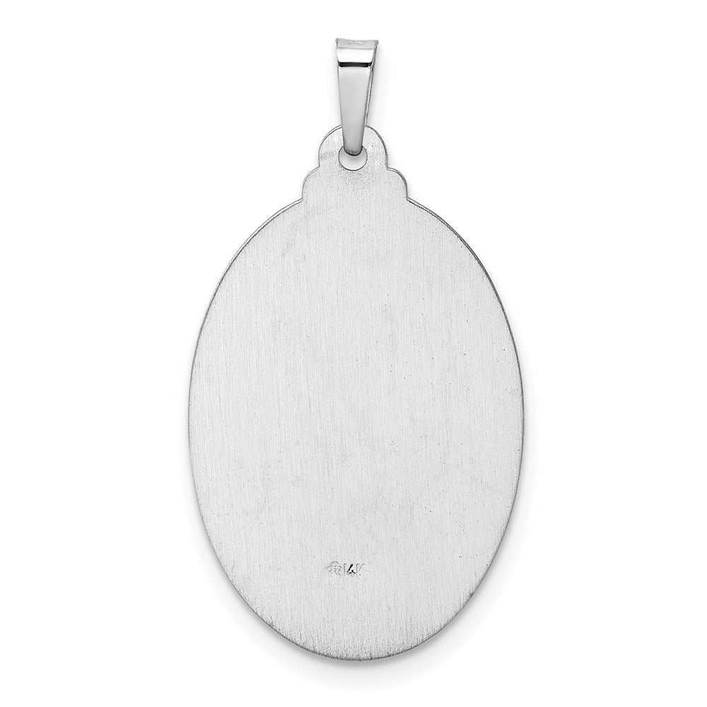 Million Charms 14K White Gold Themed Religious Saint Christopher Medal Pendant