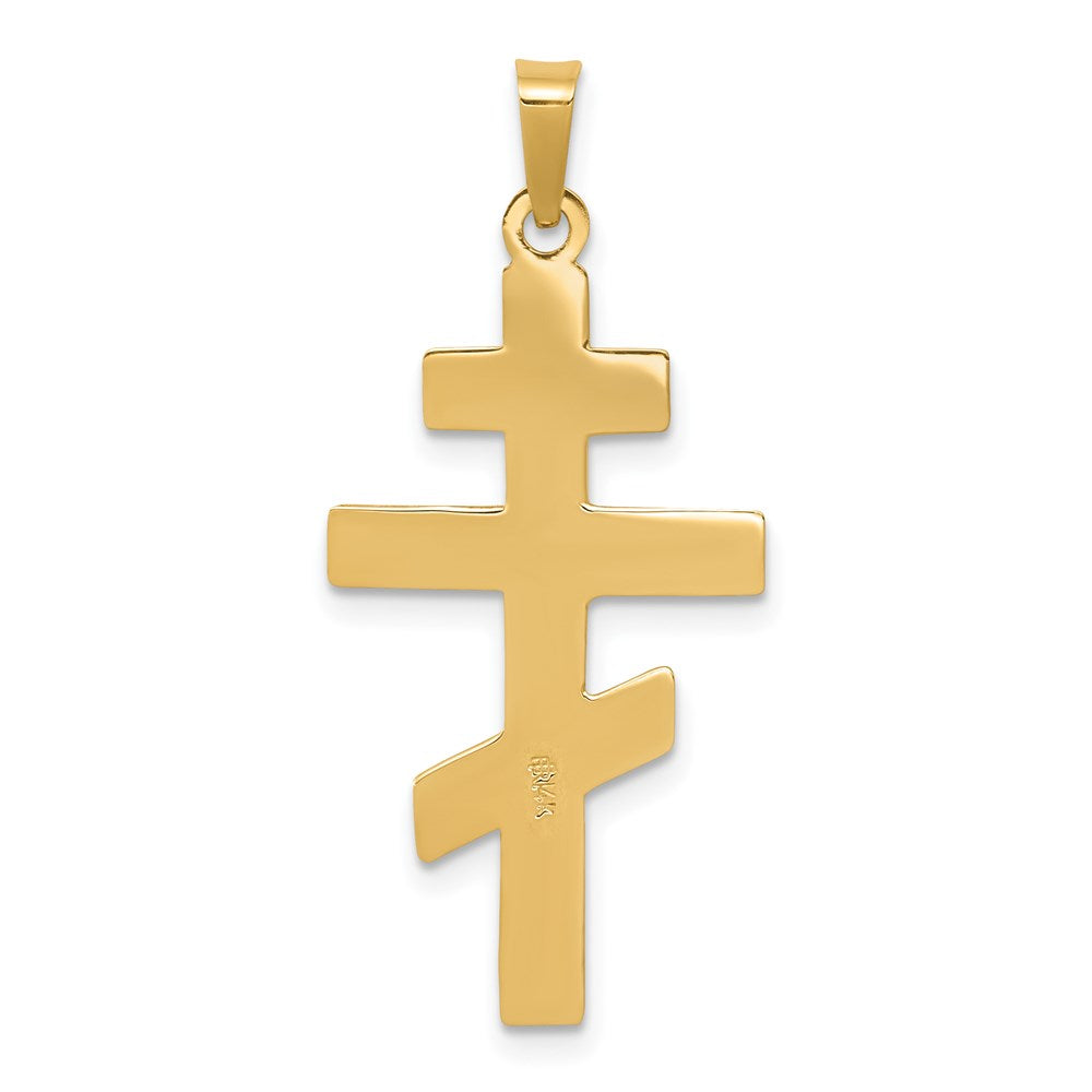 Million Charms 14K Yellow Gold Themed Eastern Orthodox Relgious Cross Pendant