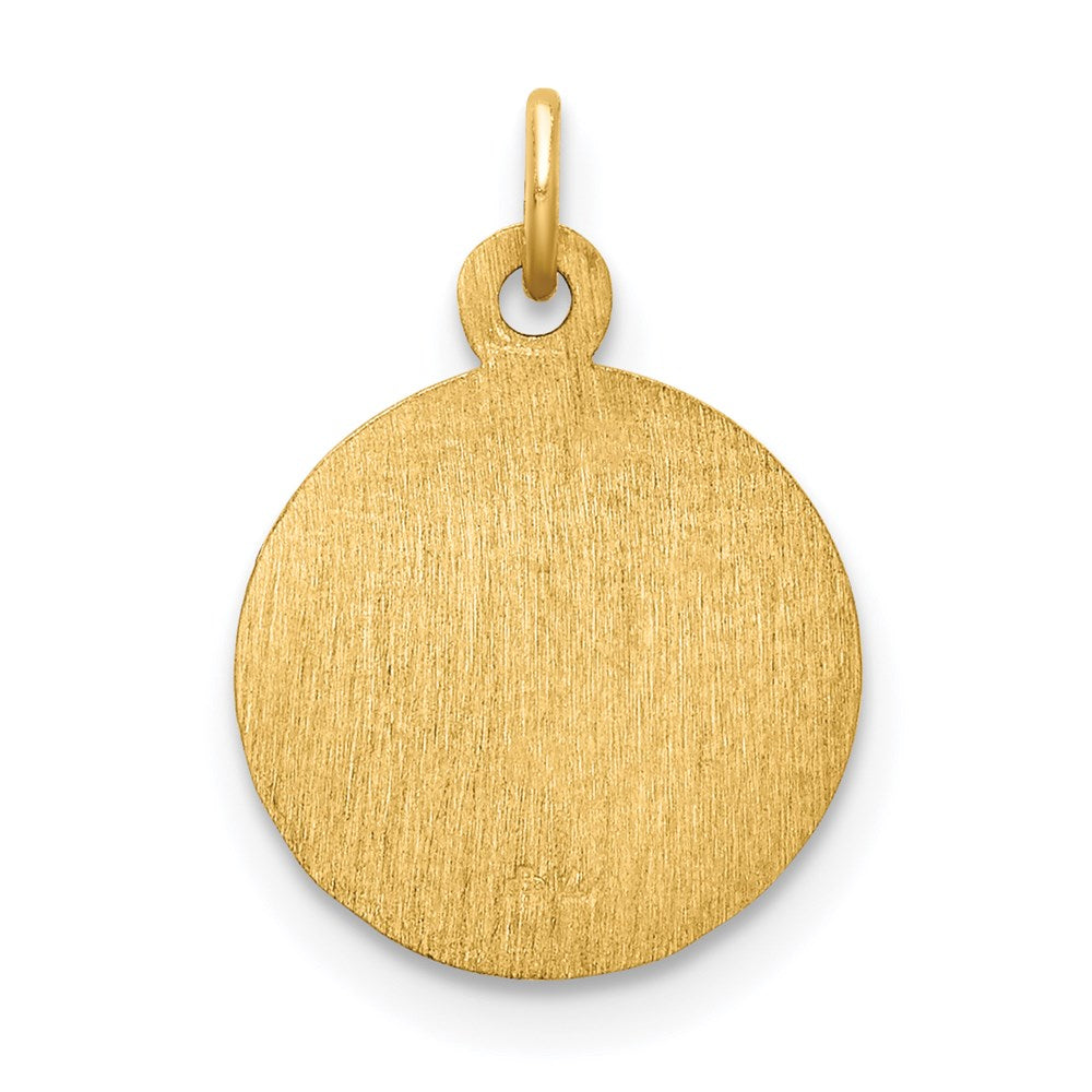 Million Charms 14K Yellow Gold Themed Religious Saint Elizabeth Seton Medal Charm