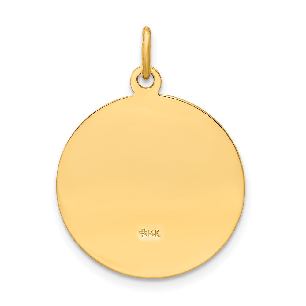 Million Charms 14K Yellow Gold Themed Religious Saint Elizabeth Seton Medal Pendant