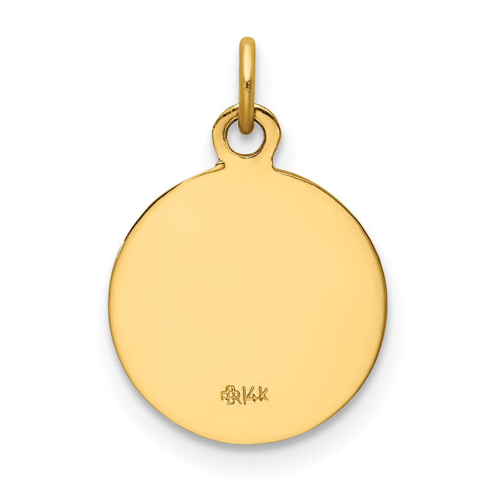 Million Charms 14K Yellow Gold Themed Religious Saint Roch Medal Charm