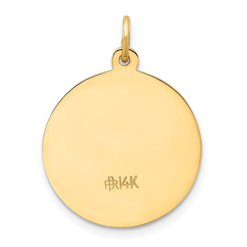 Million Charms 14K Yellow Gold Themed Religious Saint Roch Medal Pendant