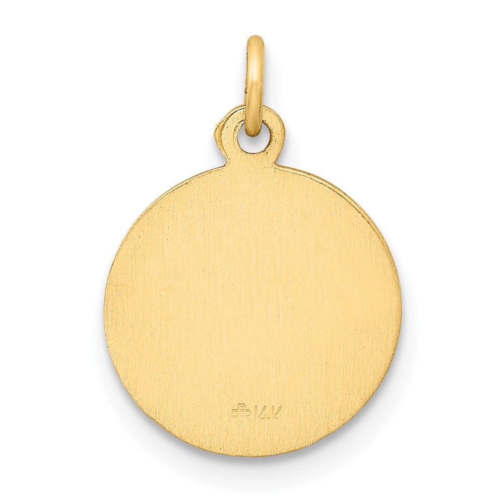Million Charms 14K Yellow Gold Themed Relgious Our Lady Of The Assumption Medal Charm