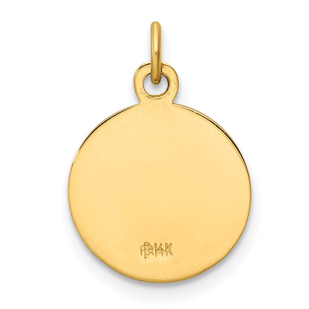 Million Charms 14K Yellow Gold Themed Relgious Our Lady Of Mt. Carmel Medal Charm