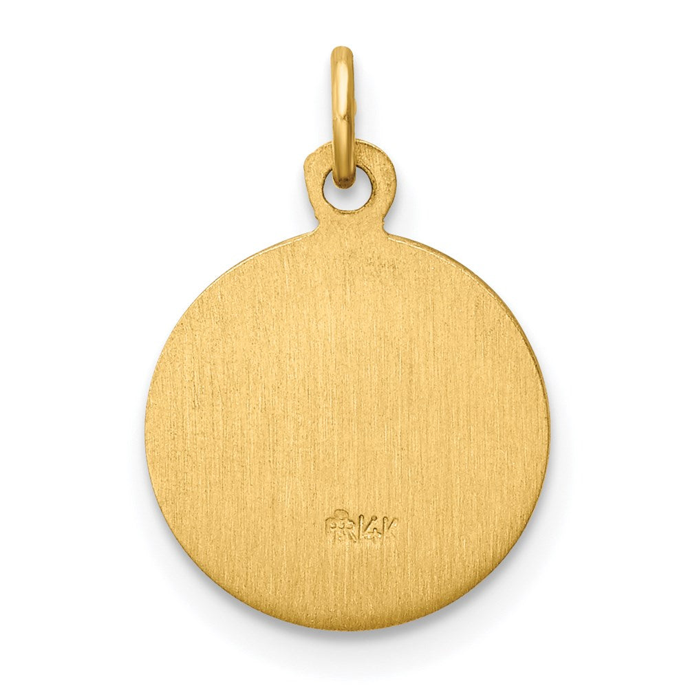 Million Charms 14K Yellow Gold Themed Relgious Our Lady Of Fatima Medal Charm